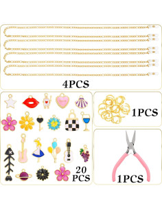 Cadena de Gafas Tondiamo 4 Pcs Doradas con Charms DIY 2