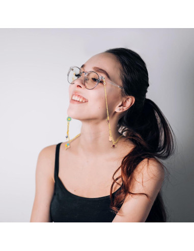 Cadena de Gafas Tondiamo 4 Pcs Doradas con Charms DIY