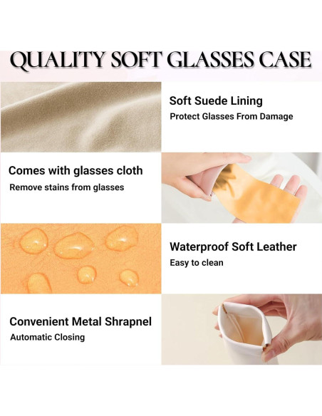 Estuche suave para gafas de cuero Crastilior 5pcs con tapa