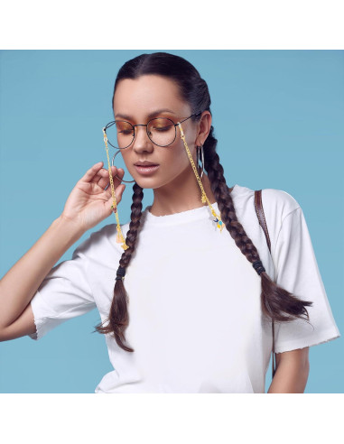 Cadena de Gafas Tondiamo 4 Pcs Doradas con Charms DIY