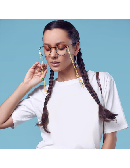 Cadena de Gafas Tondiamo 4 Pcs Doradas con Charms DIY