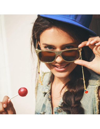 Cadena de Gafas Tondiamo 4 Pcs Doradas con Charms DIY