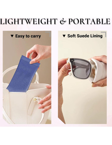 Estuche suave para gafas de cuero Crastilior 5pcs con tapa