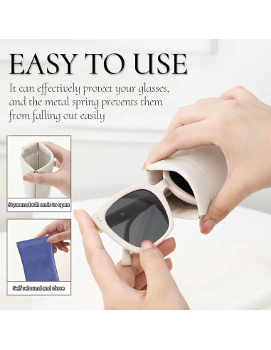 Estuche suave para gafas de cuero Crastilior 5pcs con tapa