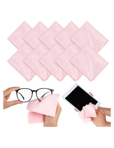 10 Paños de Microfibra Andibro para Limpiar Gafas Rosa