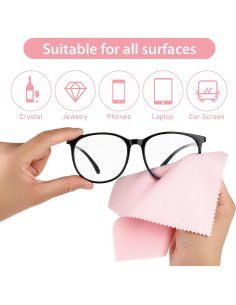 10 Paños de Microfibra Andibro para Limpiar Gafas Rosa 2