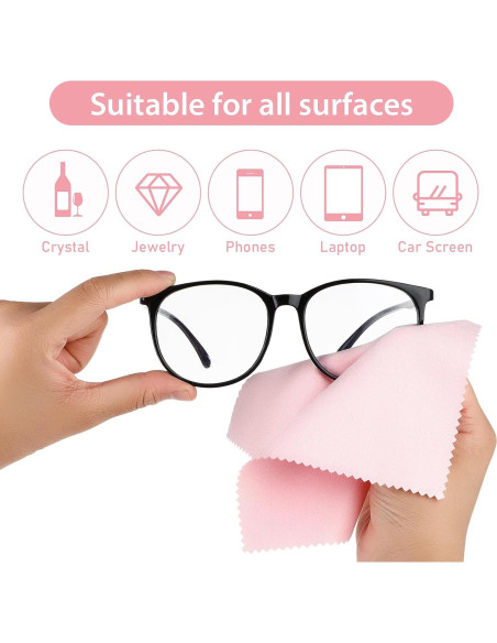 10 Paños de Microfibra Andibro para Limpiar Gafas Rosa