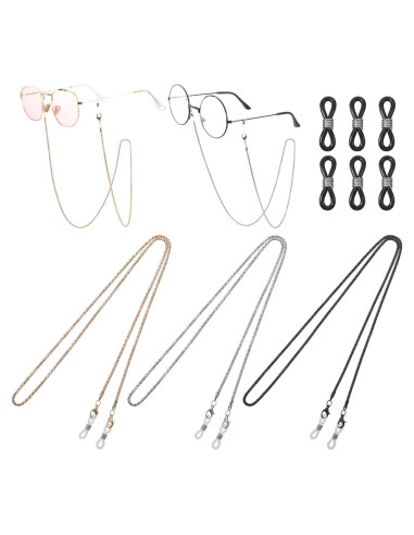 Cadena de Gafas Lusofie 3 Pcs con 6 Conectores Ajustables