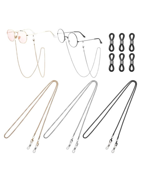 Cadena de Gafas Lusofie 3 Pcs con 6 Conectores Ajustables