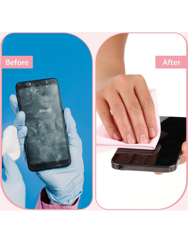 10 Paños de Microfibra Andibro para Limpiar Gafas Rosa