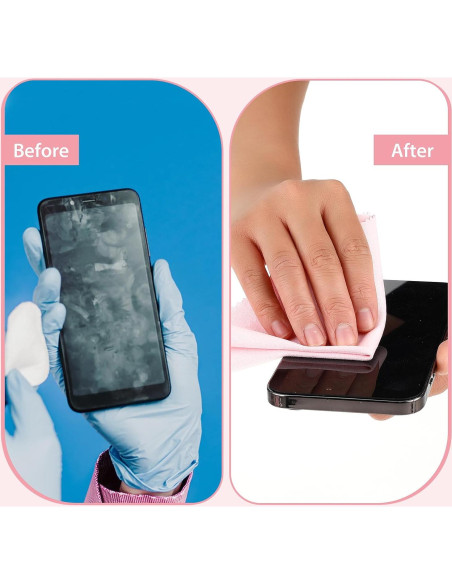 10 Paños de Microfibra Andibro para Limpiar Gafas Rosa