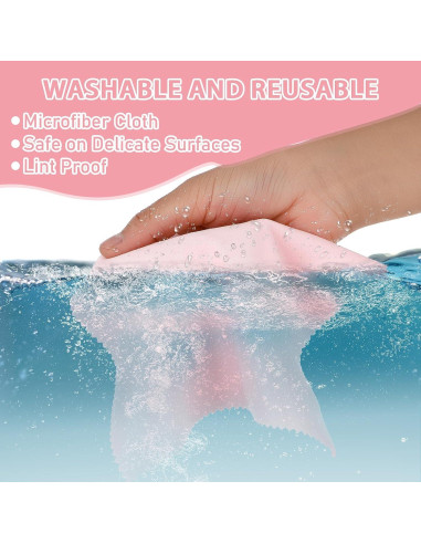10 Paños de Microfibra Andibro para Limpiar Gafas Rosa