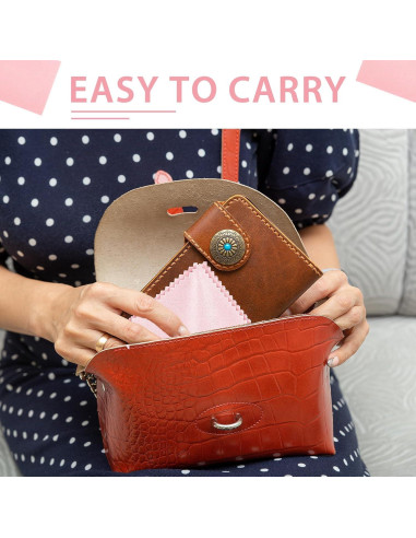 10 Paños de Microfibra Andibro para Limpiar Gafas Rosa