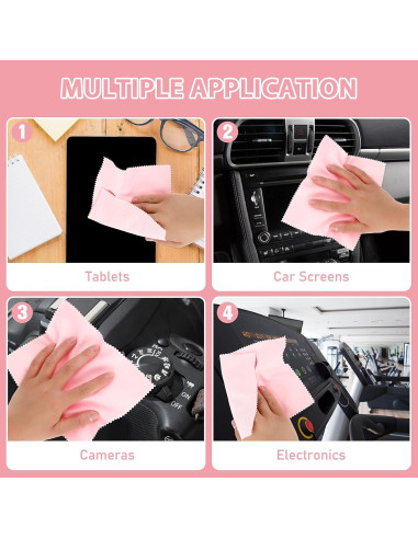 10 Paños de Microfibra Andibro para Limpiar Gafas Rosa