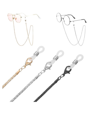 Cadena de Gafas Lusofie 3 Pcs con 6 Conectores Ajustables