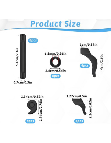 16 Pares Sujetadores de Gafas Silicona Antideslizantes QfwdfcTrenz