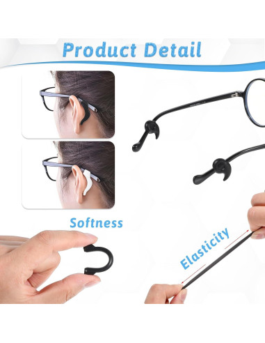 16 Pares Sujetadores de Gafas Silicona Antideslizantes QfwdfcTrenz