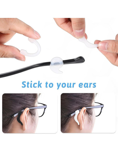 16 Pares Sujetadores de Gafas Silicona Antideslizantes QfwdfcTrenz
