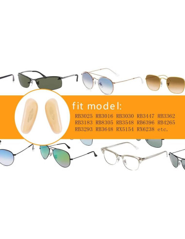 Almohadillas de nariz FOOUSA para gafas Ray Ban Aviator