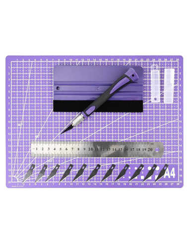 Juego de Cuchillos de Precisión EHDIS con Tapete y Regla