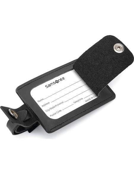 Etiqueta de Equipaje de Cuero Samsonite Negra - 2 Paquetes