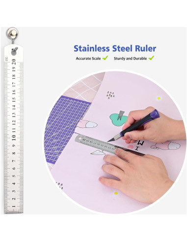 Juego de Cuchillos de Precisión EHDIS con Tapete y Regla