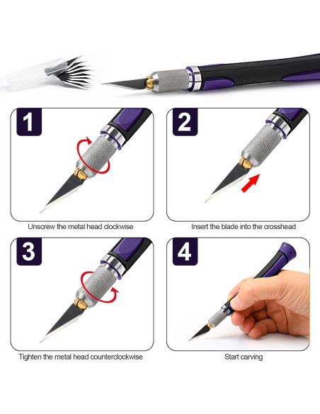 Juego de Cuchillos de Precisión EHDIS con Tapete y Regla