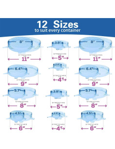 Tapas de Silicona Estirables YAZJIWAN 12 Piezas Azul 2