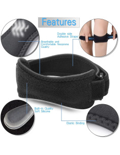 Correa para Tendón Patelar WOPOKY - Alivio Dolor Rodilla Ajustable 2