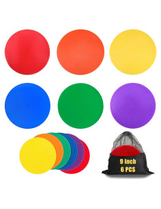 Conos Planos de Caucho Antideslizante MIVERYEA 9 Pulgadas 6 Piezas