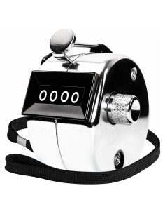 Contador de mano de metal JSHYGOUP 4 dígitos con cordón