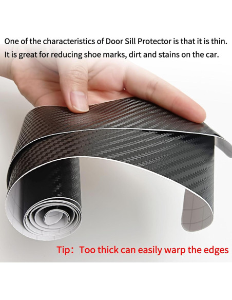 Protector de Umbral de Puerta de Coche LANZMYAN 4PCS Vinilo 3D