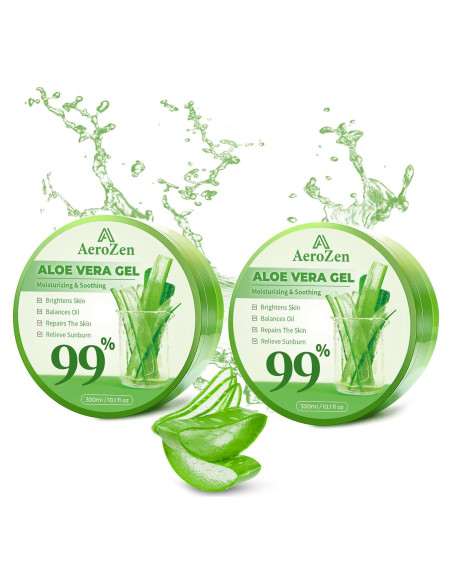 Gel de Aloe Vera 99% Puro Aero Zen - 2-Pack 572ml Hidratante