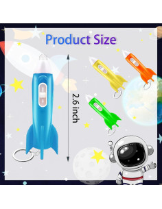 36 Llaveros Linterna Cohete LED REDANHA Fiesta Astronautas 2