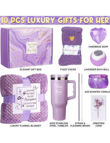 Canasta de Regalos de Spa Qinline para Mujeres - Lavanda