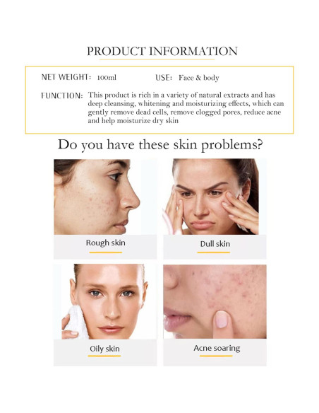 Gel Peeling Facial AICHUN BEAUTY Oro 24K 113g Hidratante