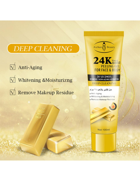 Gel Peeling Facial AICHUN BEAUTY Oro 24K 113g Hidratante