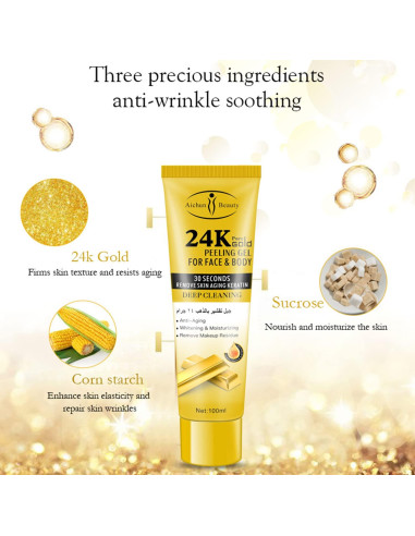 Gel Peeling Facial AICHUN BEAUTY Oro 24K 113g Hidratante