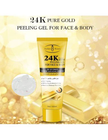 Gel Peeling Facial AICHUN BEAUTY Oro 24K 113g Hidratante