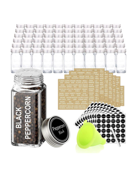 Juego de 42 Tarros de Especias de Vidrio SWOMMOLY 118ml