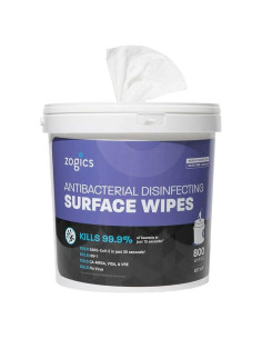Toallitas Antibacterianas Zogics 800 Unidades + Dispensador