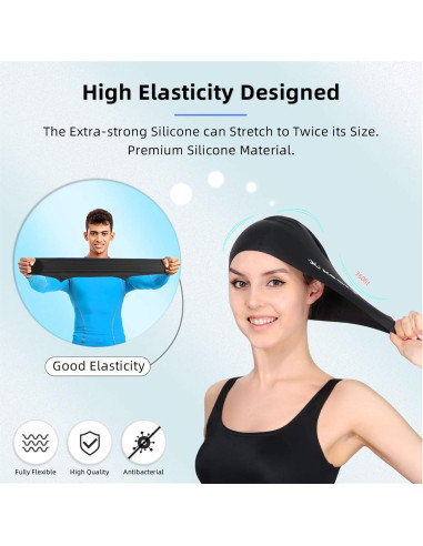 Gorro de Natación Keary para Cabello Largo - Silicona Impermeable