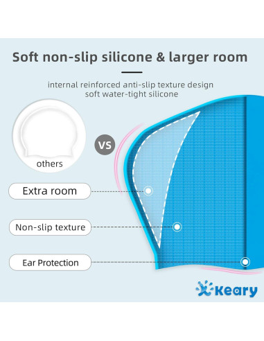 Gorro de Natación Keary para Cabello Largo - Silicona Impermeable