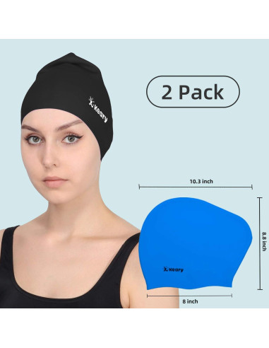 Gorro de Natación Keary para Cabello Largo - Silicona Impermeable
