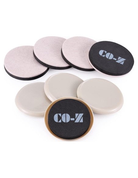 Deslizadores de Muebles CO-Z 8 Piezas 8.89 cm Fieltro y Plástico