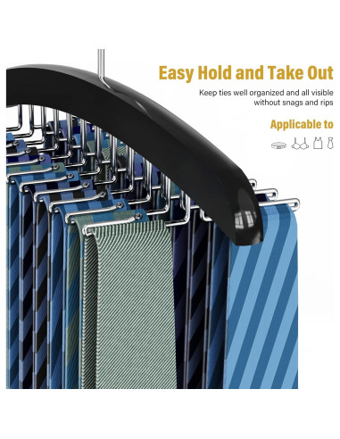 Perchero Organizador de Corbatas Dolinvo 24 Ganchos Madera