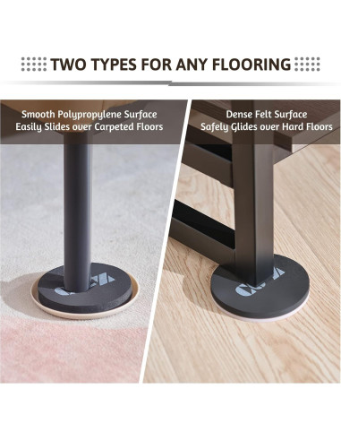 Deslizadores de Muebles CO-Z 8 Piezas 8.89 cm Fieltro y Plástico