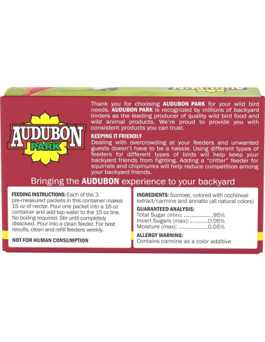 Alimento para Colibríes Audubon Park - Nécar Natural 6 oz