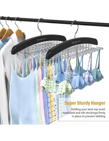 Perchero Organizador de Corbatas Dolinvo 24 Ganchos Madera