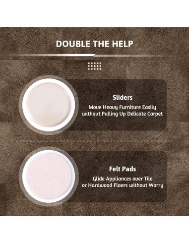 Deslizadores de Muebles CO-Z 8 Piezas 8.89 cm Fieltro y Plástico